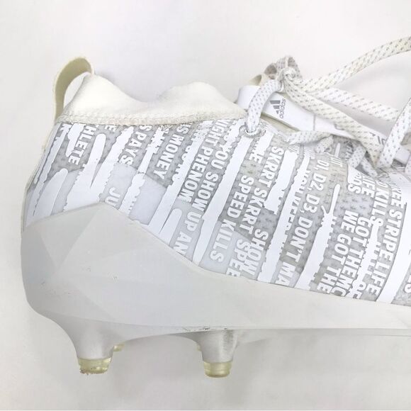 Adidas Adizero Primeknit White 8.0 Three Stripe Life Football Cleats - Picture 11 of 14